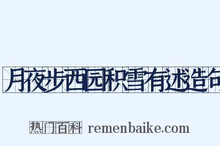 月夜步西园积雪有述造句是什么意思的图片